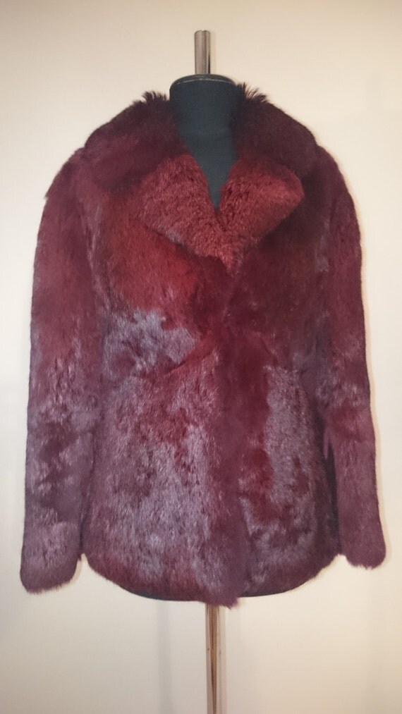 Red rabbit coat /Fur coat /Fur jacket