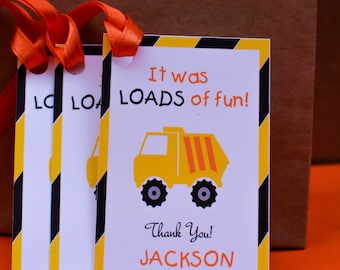 Construction Birthday Party Decorations Dump Truck Party Theme Construction Theme Birthday Favor Tags Construction Trucks Favors