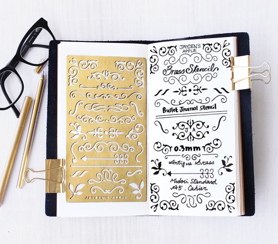 planner stencil bullet journal stencil brass metal stencil