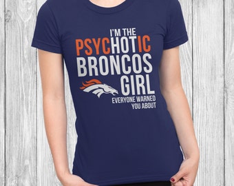 Denver Broncos Hot Girl Women Tshirt Navy Blue