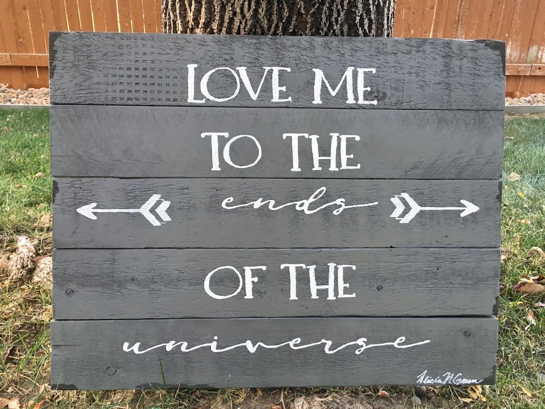 Wood Sign Love Quote | Living Room Wall Art | Hand Lettered Wood Signs | Bedroom Wall Decor | Anniversary Gift for Her | Wall Art Quotes
