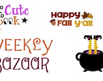 Embroidery Designs Embroidery Font PES embroidery Fall Halloween
