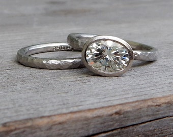 Bezel set engagement ring etsy