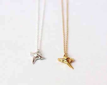 Shark Tooth Necklace - Gold or Silver