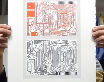 Sinclair ZX81 screen print coral art silkscreen circuit portrait retro computing