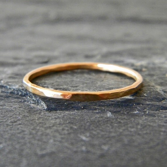 Thin Stacking Ring Gold Gold Thumb Ring Hammered Gold Ring