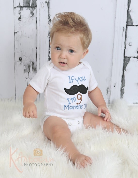 Items similar to Baby Clothes Monthly Bodysuit If you Mustache I\u002639;m _ Months Old Baby Boy Clothes 