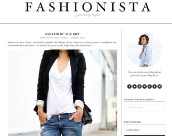 Wordpress Theme Responsive Blog Theme Design "Fashionista" - Minimalist, Clean and Simple