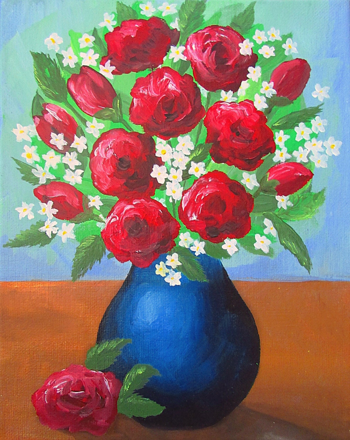 How To Paint A Vase With Flowers Acrylic Painting