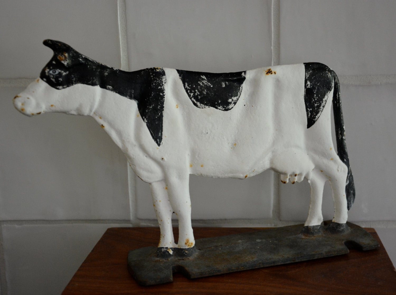 Vintage Cast iron Cow Cow Doorstop Cow Bookend Cow Boot