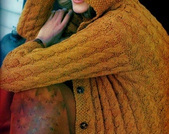 Cable Knit Jacket and Hat Vintage Knitting Pattern Download