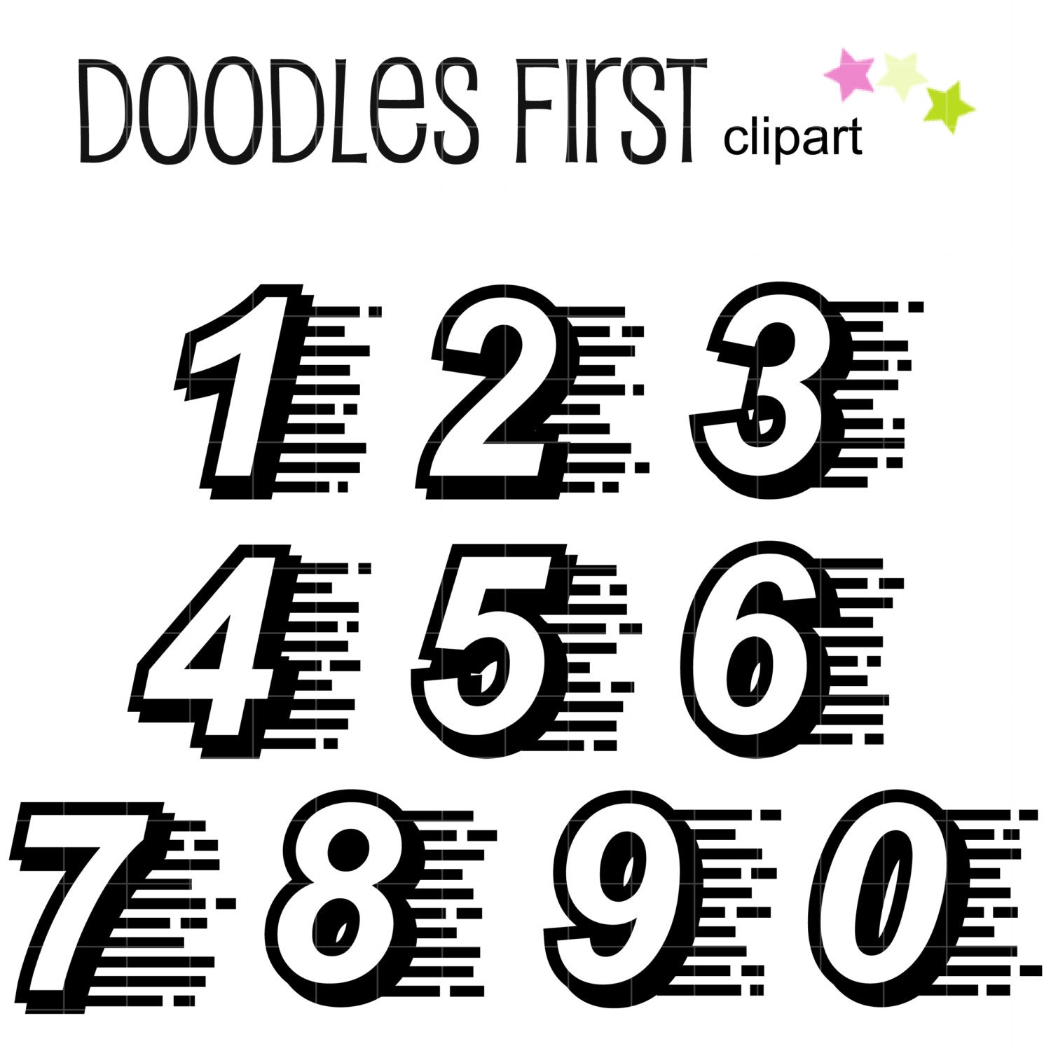 Race Car Numbers Clip Art for Scrapbooking Card Making Cupcake