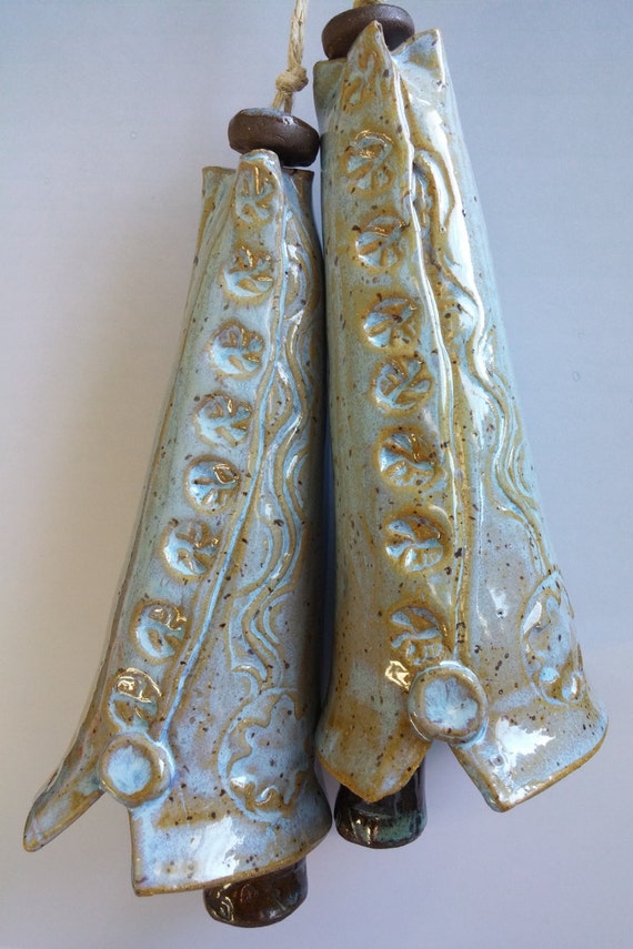 Garden bells ceramic bells pottery bells garden decore