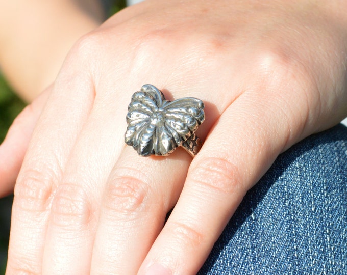 Butterfly, Butterfly Ring, Statement Ring, Sterling Silver Ring, Boho Butterfly Ring, Butterfly Jewelry, Floral Butterfly, Bohemien Ring