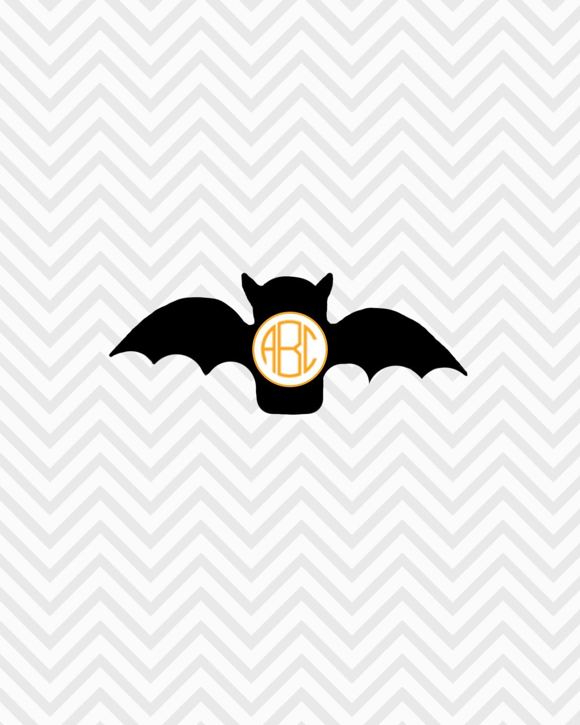 Download Bat Monogram Halloween SVG DXF for Cricut Design Space
