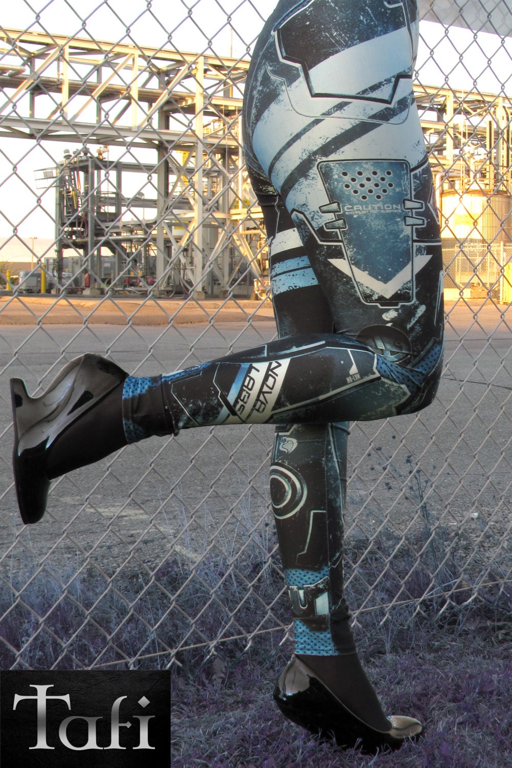 Tafi Cyberpunk Nova Leggings Sci Fi Body Armor Video