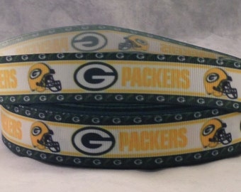 Green Bay Packers Ribbon - Football Ribbon - 7/8" Grosgrain Ribbon by the yard, for hair bows, crafting and more! Football Ribbon - Packers