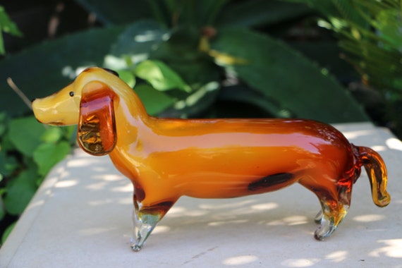 blown glass dog