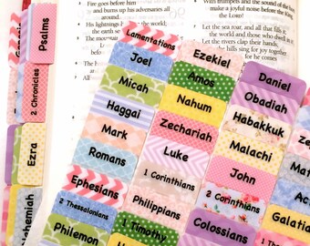 STANDARD (Series #1) Pastel Multicolored Books of Bible Tabs by Victoria Anderson