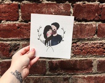 Custom Couple Illustration // Digital Illustration, Custom Couple Portrait, Custom Illustration, Couple Illustration