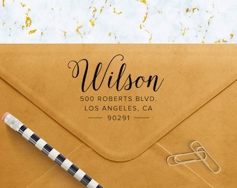 Custom Address Stamp, Self Ink Return Address Stamp, Custom Address Stamps, Self Inking Personalized Stamps, Pointed Calligraphy