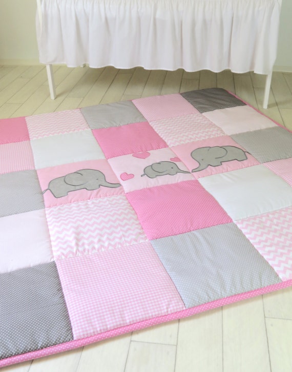 Baby Playmat Chevron Play Mat Pink Gray Baby Rug Crawling