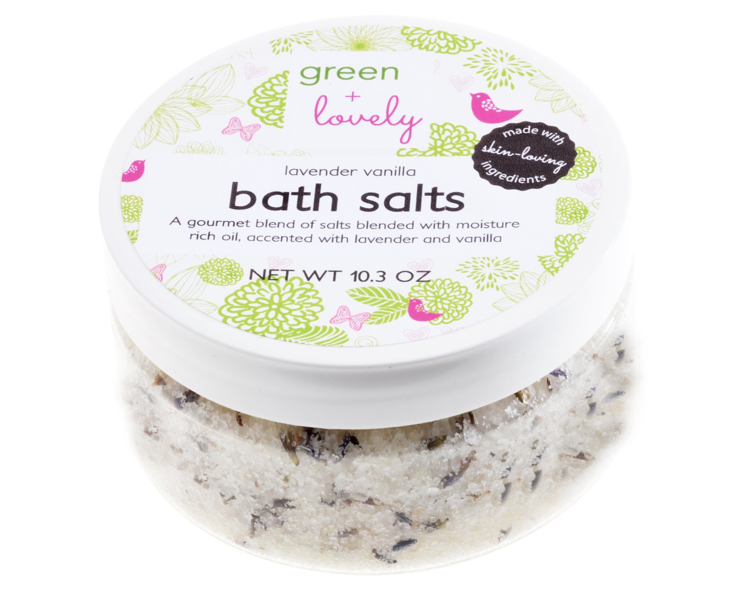 Lavender Vanilla Bath Salts. Organic Ingredients. Bath Soak.
