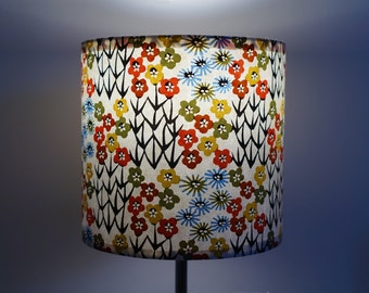 abat-jour en papier washi, fleurs des champs stylisées / lampshade, handmade quality washi paper, stylized wildflowers