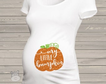 Fall pumpkin little bumpkin glitter maternity top - perfect for Halloween and Thanksgiving GPBM