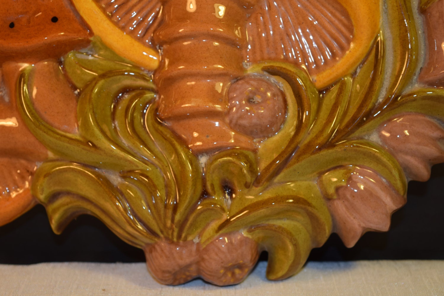 Arnels Mushroom Pottery Plaque Vintage Arnels 1977 Mushroom