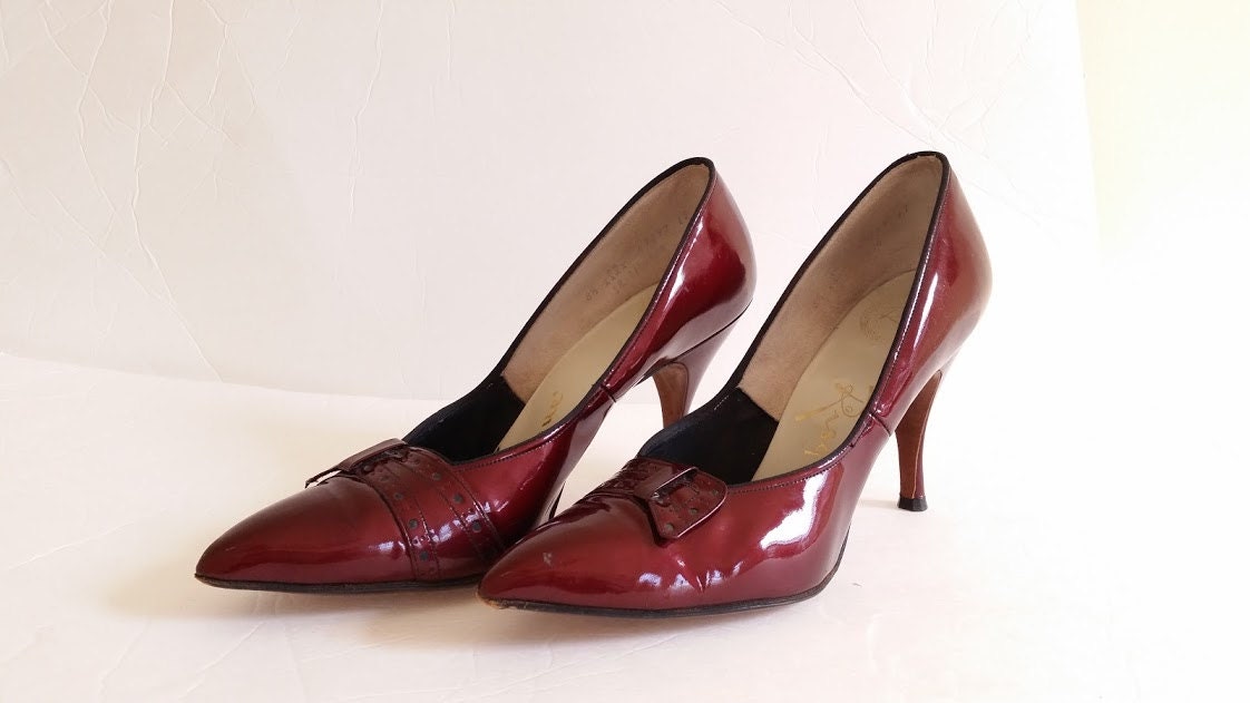 Reserved Vintage 1960's Shoes High Heels 60's Oxblood