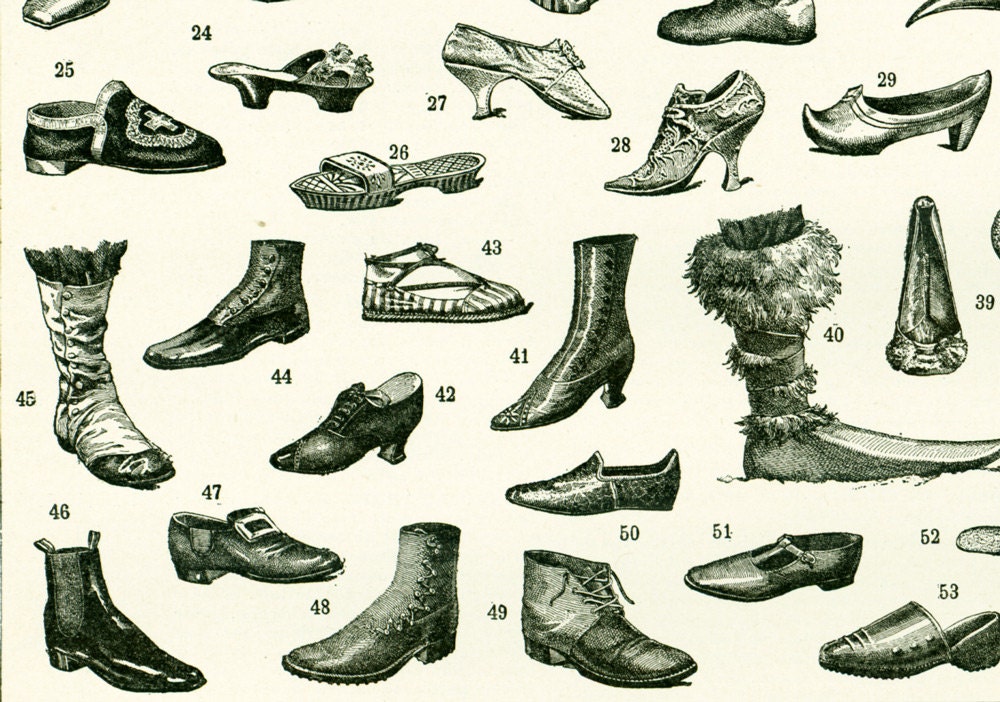 1897 Shoes Boots Antique Fashion History Larousse Large Size