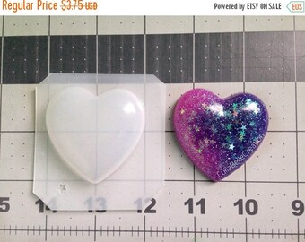 ON SALE Bubble heart flexible plastic resin mold