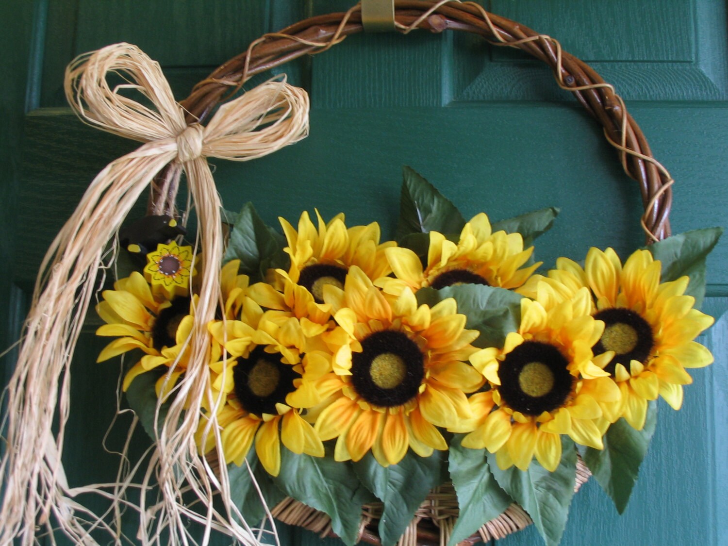 Sunflower Door Basket Sunflower Wreath Sunflower Hanger