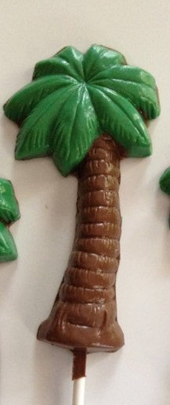 Set of 20 Chocolate PALM TREE Lollipop Party Favors