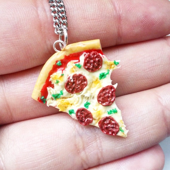 Polymer Clay Pizza Slice Necklace