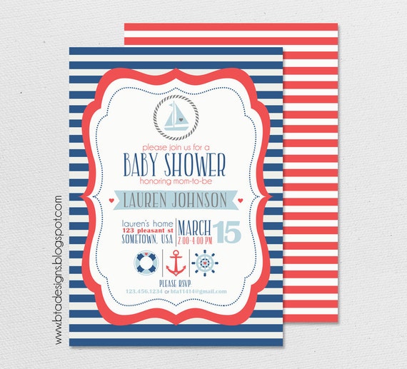 Gender Neutral Nautical Baby Shower Invitations 7