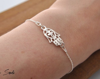 Sterling Silver Hamsa Bracelet, Pendant Hamsa, Hamsa Silver, Hamsa bracelet, Silver Hand, Hand of Fatima, Hand of Buddha, hand talizman