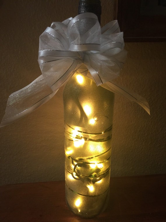 Lighted wine bottles Wine wedding gift Wine centerpieces Wine