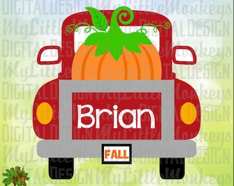 Pumpkin SVG ~ Vintage Truck SVG ~ Truck with Pumpkin ~ Fall svg ~ Truck svg ~ Autumn svg ~ Commercial Use SVG Clipart ~ Cut File eps dxf png