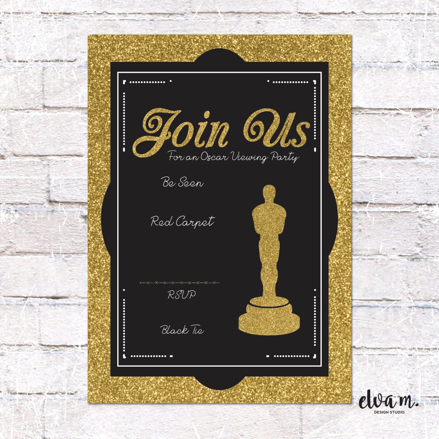 Oscar Party Invitation INSTANT DOWNLOAD You Edit Academy