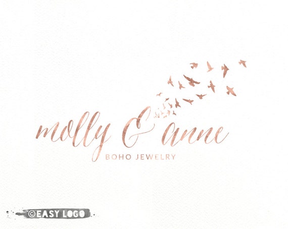 Copper Logo Design. Professional Business Logo. Bird Flock
