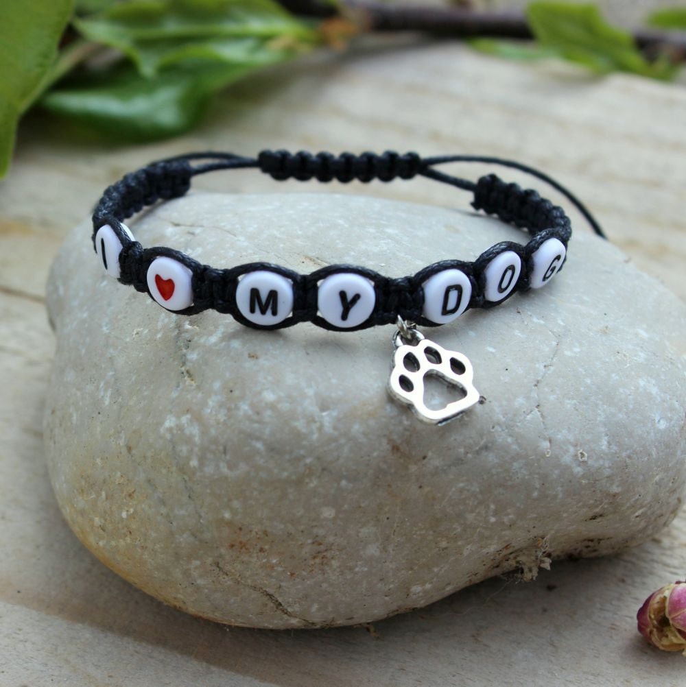 Dog bracelet I love my dog bracelet Pet jewelry Pet