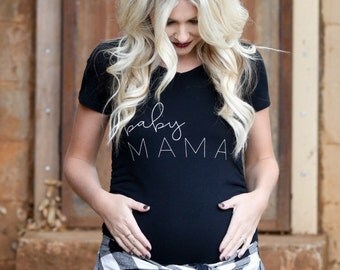 Baby Mama Maternity Shirt, Pregnancy Announcement Shirt, Pregnancy Announcement, Gender Reveal, Baby Announcement, Gender Reveal Shirt