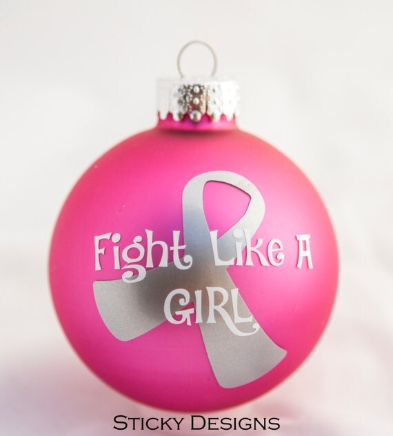 breast cancer christmas ornament fighter and by breast cancer christmas ornament fighter and by