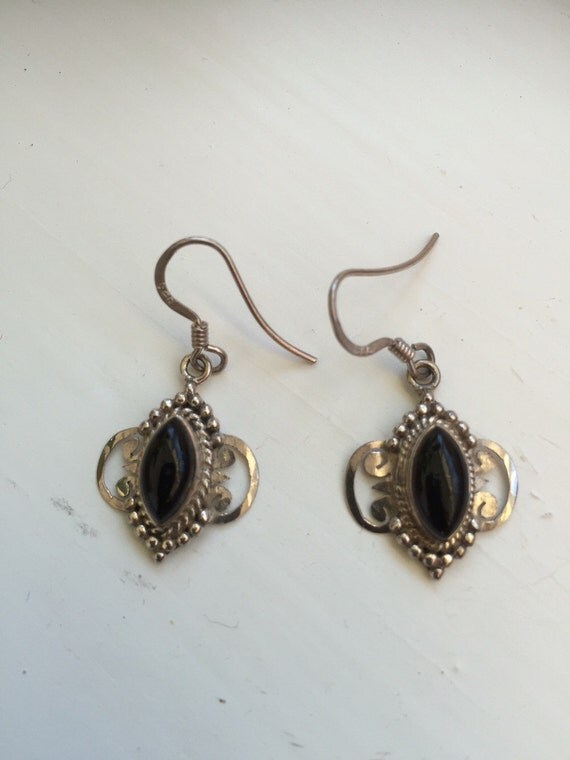 antique onyx earrings