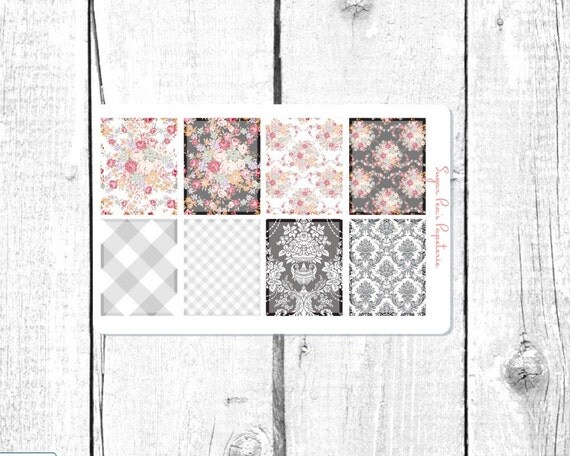 Shabby Chic Black and White Planner Stickers by SugarPeasPapeterie