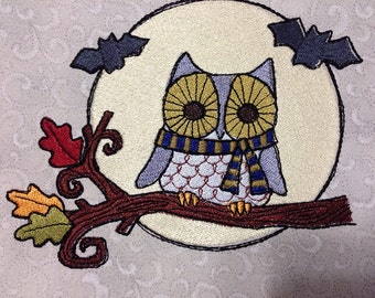 Embroidered Tote Bag - Owls