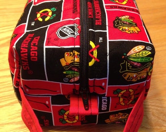 Quilted Boxy Pouch Makeup Travel Chicago Blackhawks NHL