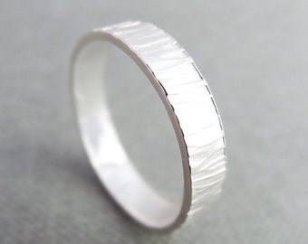 Sterling Silver textured ring, sterling silver band ring, silver hammered ring, silver statement ring